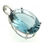 Siberian Aquamarine Quartz Sterling Silver Pendant 01